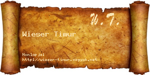 Wieser Timur névjegykártya